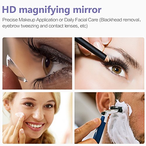 10X Magnifying Mirror Suction Cups, Bathroom Round Vanity Mirror for Precise Makeup, Tweezing Blackhead/Blemish Removal (6 Inch)