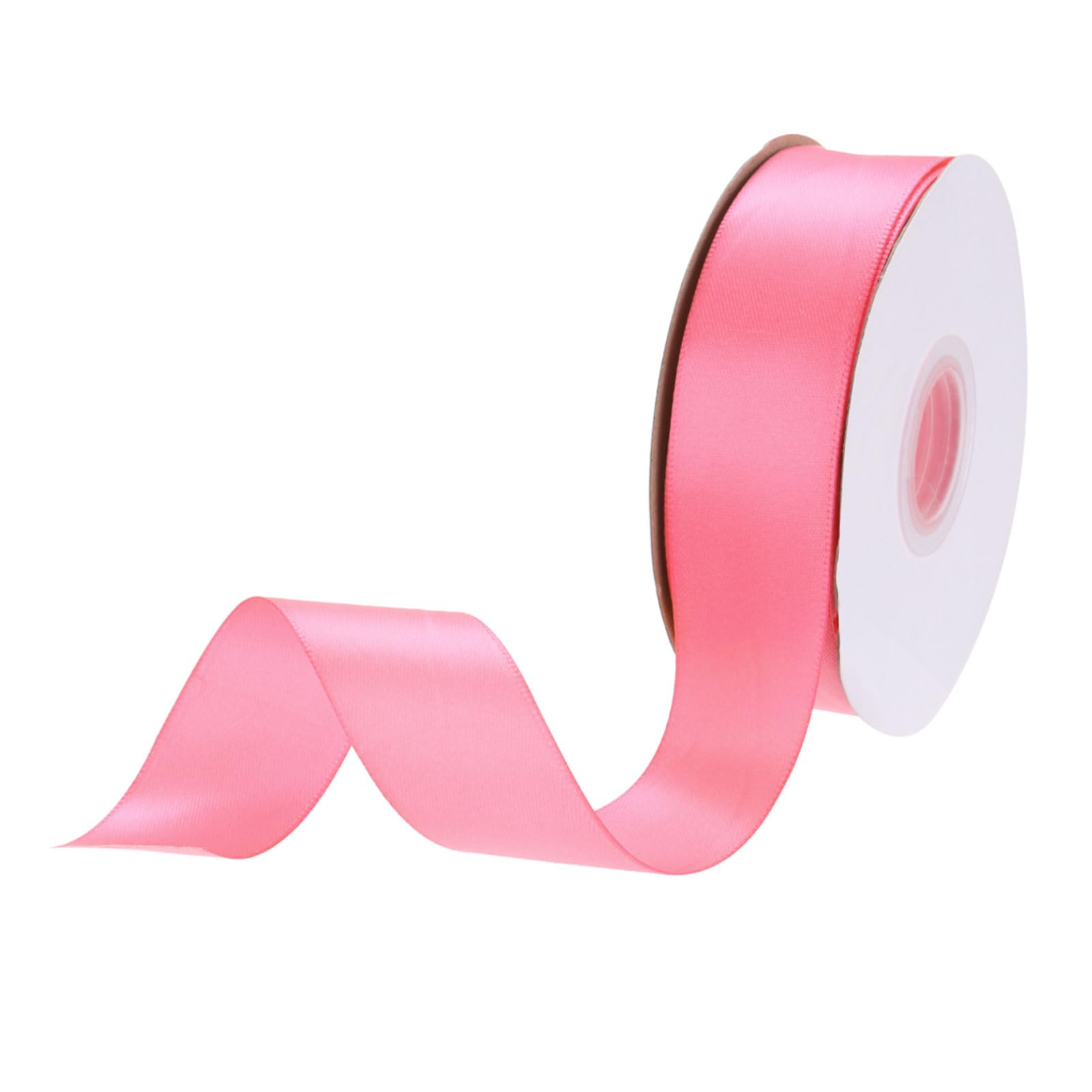 DMiotech 25mm Satin Ribbon 23m/75ft Thin Double Face Fabric Grosgrain Ribbon for Gift Wrapping Floral Hair Flower Bouquet, Dark Pink