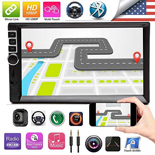 for Ford Edge Expedition Explorer Flex Focus Fusion Mustang (2002-2013) 7 Inch Double Din Car Stereo Radio 1080P Player Mirrors Link for Android & iOS Navigation Support Rear View Camera Input