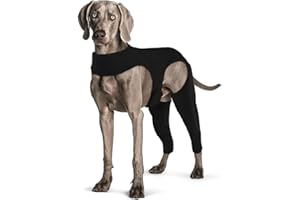 Yoolhamy Dog Surgery Recovery Suit, Dog Leg Wound Protector Brace, Comfortable Dog Elbow Protector Cone Alternative Prevent Licking Bite Long Sleeve Suits Leg Brace Support (Black, L)