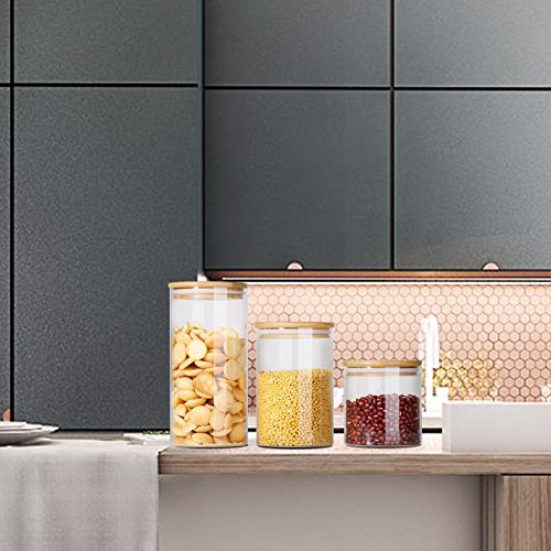 [3Pack] DRMHT Airtight Wide-mouth Glass Jar, with Leak Proof Rubber Gasket Storage Container, Ideal for Food Storage- Ideal Kitchen Accessories (28.96 Oz 42.37 Oz 55.7 Oz) - Thumbnail 6