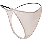 SilRiver Womens Silk Satin Panties Thong Sexy G String Thongs T Back Satin Bikini Underwear S-XL