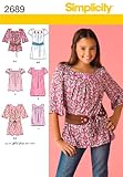 Simplicity 2689 Girls Dress, Tunic and Belt Size: AA (8-10-12-14-16)