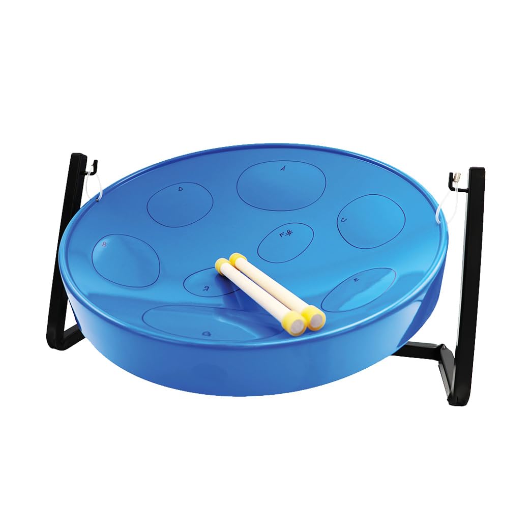 Jumbie Jam W1085 Table Top Steel Pan Kit - Beginner Steel Drum, Blue, 9.25 in*12.0 in*18.0 in