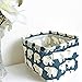 PUTING 4 Pcs Foldable Storage Basket Bins, Canvas Storage Basket with Handle Cotton Linen Blend, Storage Bins Basket for Makeup, Snack, Magazine, Baby Toys