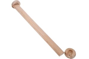Healeved Wooden Closet Rod 40-50Cm Solid Beech Wood Tension Rod with Flange Base for Hanging Clothes in