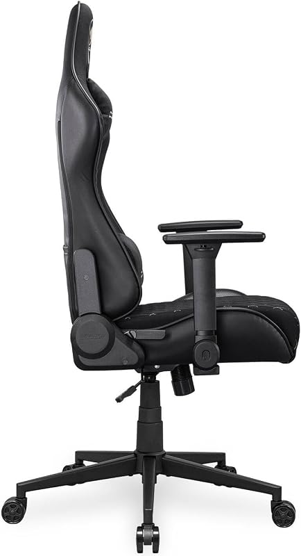 Armor One V2 Gold F - Cadeira de jogos, superfície em tecido trançado, apoios de braço dobráveis 4D, reclinação a 155°, ajuste da altura do elevador do pistão, suporte de peso até 120 kg,