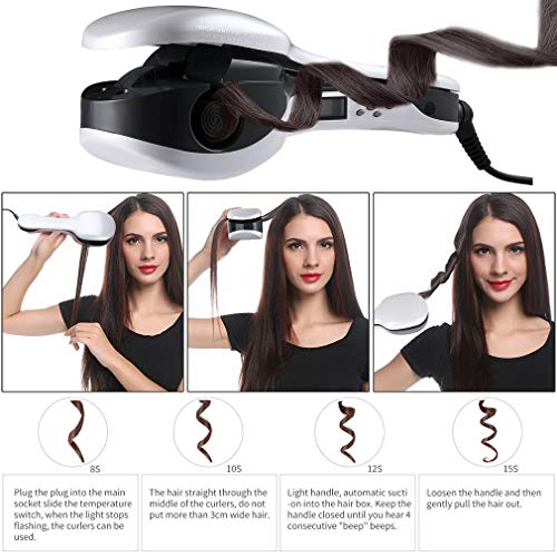 Simoner Twist Hair Curling Wand Hair, Professional Magic Negative Ion All Automatic Hair Rollers Curler, Anion Luxury Styling Tools, White