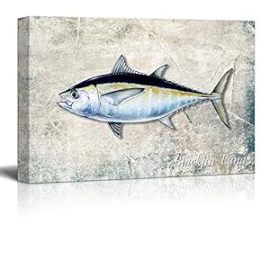 Blue Black Fin Tuna Illustration - Canvas Art