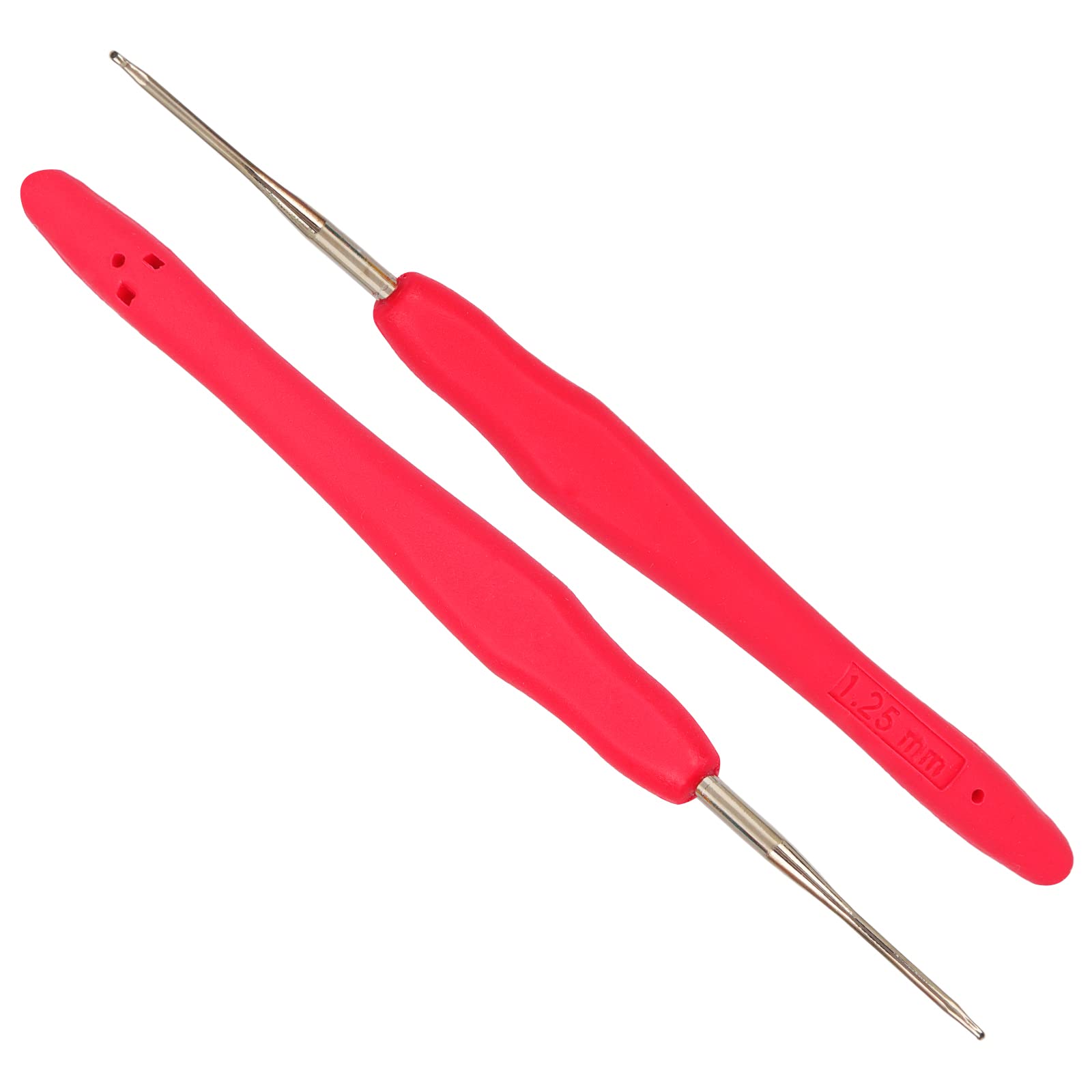 Coopay Crochet Hook 1.25mm 2 Pack, Small Crochet Hook for Amigurumi and Fine Crocheting, Tiny Crochet hook with Soft Handle, Small Crochet Hooks Ergonomic, Crochet Needles 1.25 mm UK Size