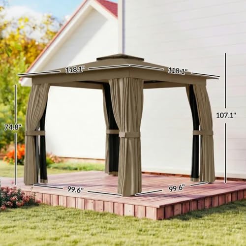 Hassyee Soft Top Gazebo with Privacy Curtains & Netting | 10x10ft All-Weather Outdoor Shelter image 15
