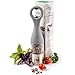 Pepper Mill and Bottle Opener, Salt or Pepper Grinder, Brushed Stainless Steel with Ceramic Grinding Mechanism, Salt and Pepper Shakers with Adjustable Coarseness Setting, Cleaning Brush By Er&Maks