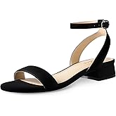Ankis Black Nude White Gold Women Sandals Comfortable Walking Strappy Open Toe Sandals for Women Dressy Summer 1 Inch Low Block Heel Flat Adjustable Ankle Strap Shoes