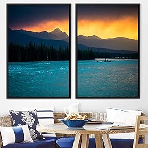 signwin 2 Piece Framed Canvas Wall Art Sunset...