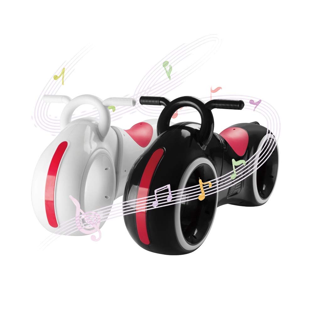 Childrens Tron Bike Sit On Push Along Toy Scooter Kids Ride On Bike Lights & Sounds ( (White)