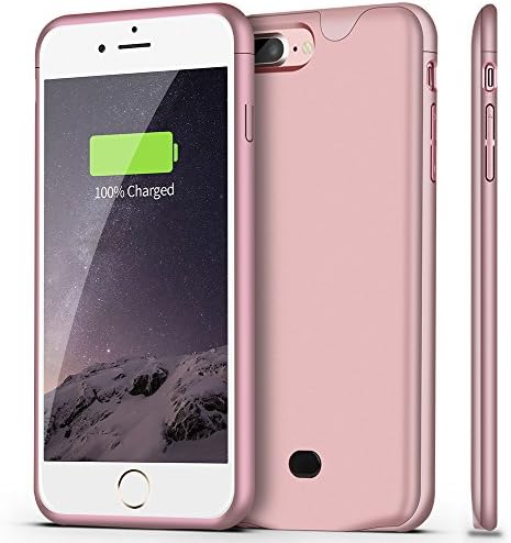 iPhone 8 Plus / 7 Plus Battery Case With Audio, Sgrice 4200mAH External Protective Battery Case for iPhone 7 Plus Battery charger Case [Ultra Slim] ( Support Lightning Headphones)[Rose Gold]