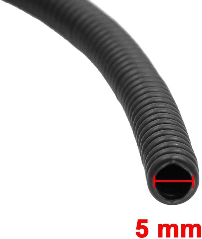 X AUTOHAUX 9.84ft Car Flexible No Pre-Split Loom Wire Tubing 5mm Inner Dia, Black, 3m - Image 3