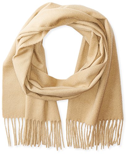 Phenix Cashmere Men's Solid Scarf, Camel, One Size