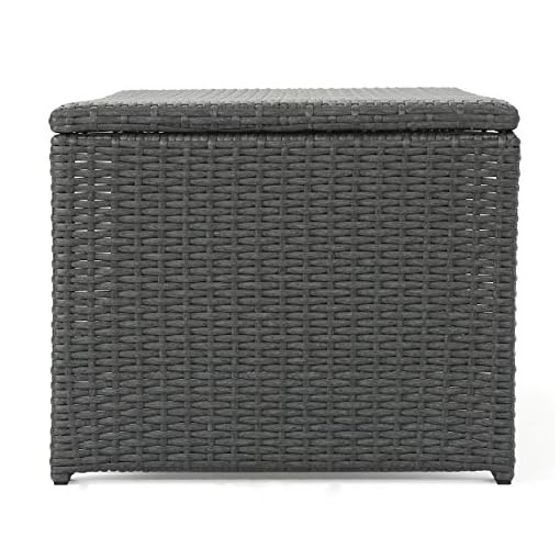 Christopher Knight Home Justin Outdoor Wicker Coffee Table, Gray, Black