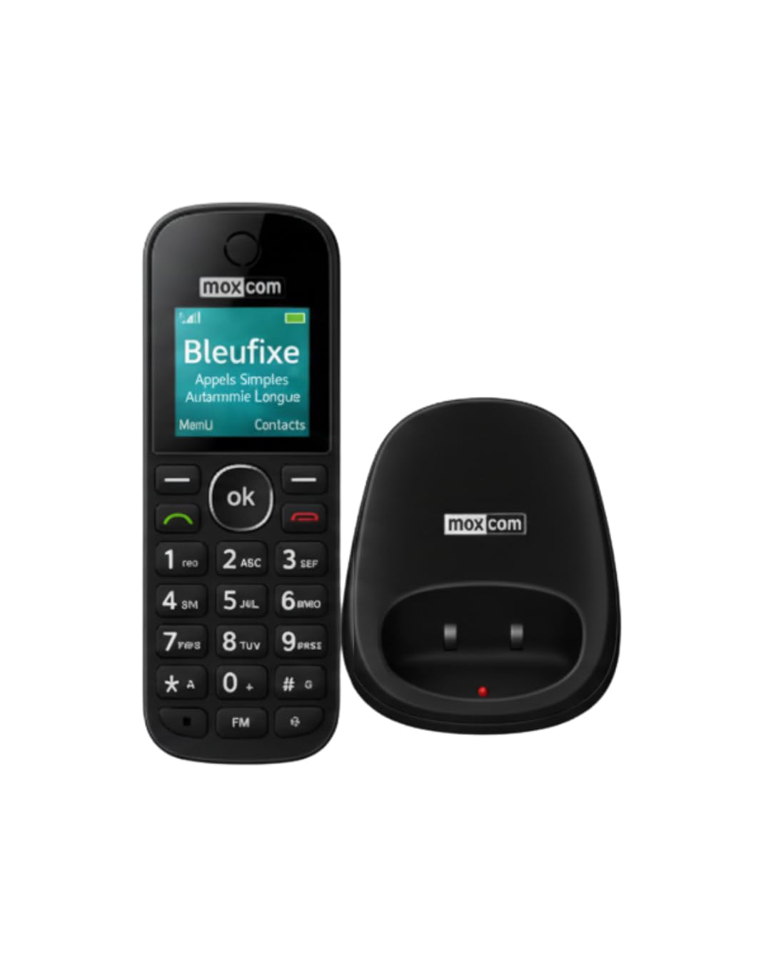 Maxcom Big Button Easy To Use 2G UK Business Office Cordless Mobile Desk Phone - Black