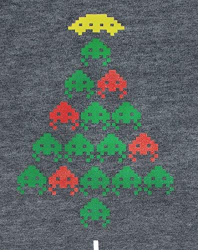 Immagini Natale 400 Pixel.Space Invaders Grigio Natale Jumper Albero Uomini Di Disegno Natale Amazon It Sport E Tempo Libero