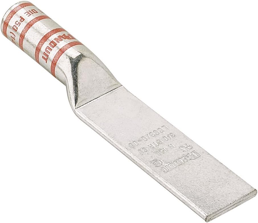 Panduit LCC6-00-L Code Conductor Copper Compression Lug, Blank Tongue, #6 AWG, Long Barrel