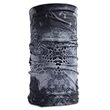 Your Choice Outdoor UV Resistance Magic Scarf Seamless Versatile Bandana Tube Breathable Headwrap Thin Lightweight Sports and Casual Neck Gaiter Python Camo Black