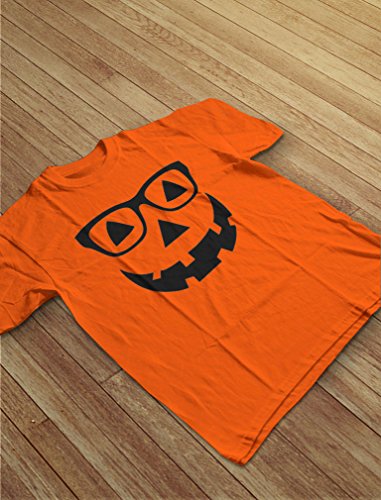 Cute Little Geeky Pumpkin Halloween Jack O' Lantern Toddler/Infant Kids T-Shirt 5/6 Orange