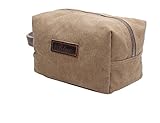 Iblue Canvas Travel Dopp Kit Luggage Packing Organizer Toiletry Shave Case Bag #A3(khaki)