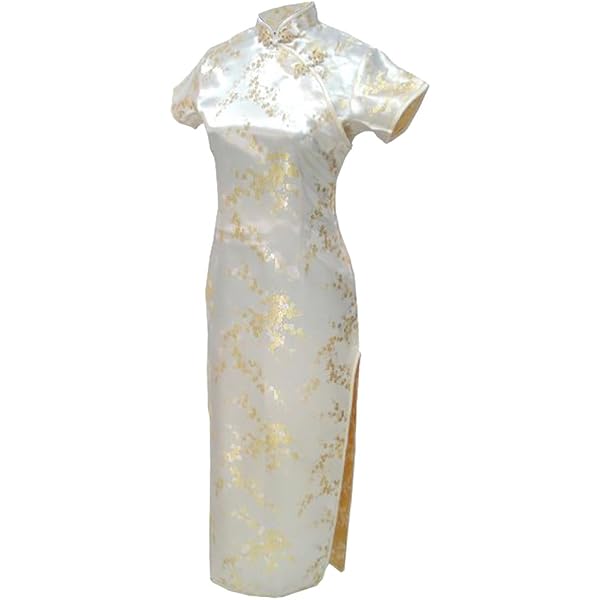 7Fairy Women's Sexy Gold Floral Mini Chinese Evening Dress Cheongsam Size 2  US at Amazon Women's Clothing store