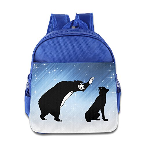 ELF STORY - Brown Bear Baloo And Panther Bagheera Little Kid Baby Boys Girls Toddler School Bag RoyalBlue