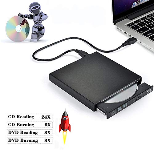 External Blu Ray Drive USB 2.0 Blu Ray Player CD DVD RAM Burner Combo High Speed Re-Writer for Laptop Notebook PC Desktop Computer (Black)