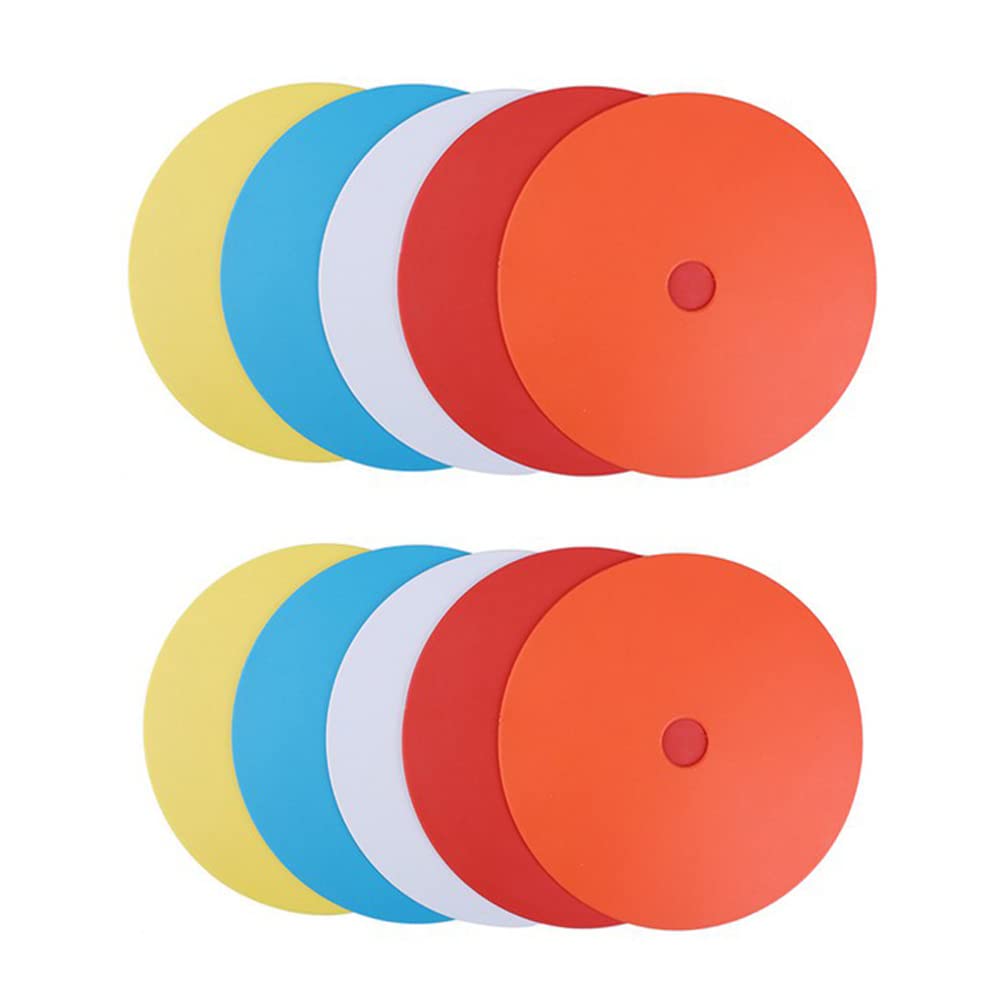 RONGKUN 10Pack Flat Disc Markers Non- Spots Markers Sports Speed Agility Markers