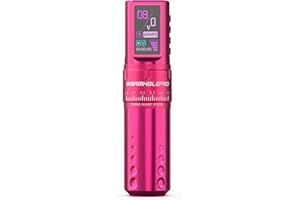 WORMHOLEPRO 7 Adjustable Strokes Wireless Tattoo Gun Wireless Tattoo Machine with 1,800 mAh Capacity Wireless Power Supply, Coreless Motor, Digital LED Display Tattoo Pen VIRGO HKP15-A