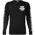 Harley-Davidson Men's Skull Lightning Crest Graphic Long Sleeve Shirt, Black
