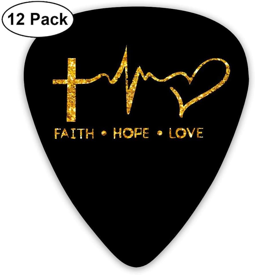 Faith Hope Love Christian Faith Bible 351 Shape Classic Picks 12 Pack For Electric Guitar Acoustic Mandolin Bass