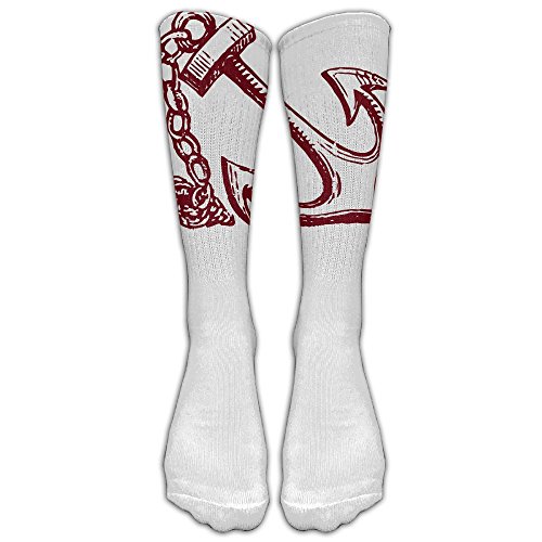 Long Tube Sock High Sports Stockings Red Anchor