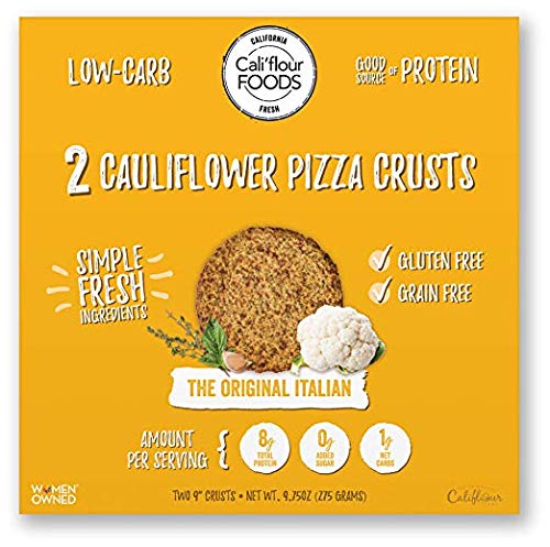 Cali'flour Foods Pizza Crust (Variety Pack, 6 Boxes, 12 Crusts) - Fresh Cauliflower Base | Low Carb, High Protein, Gluten and Grain Free | Keto Friendly