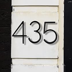 Floating Modern House Numbers 5 inch, Deamos Zinc