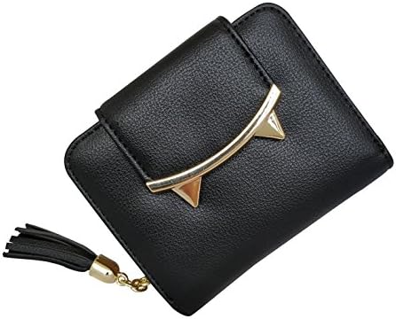 HeySun Women's Adorable Small Wallet Cat Ears Coin Purse Money Clip Designer Card Case