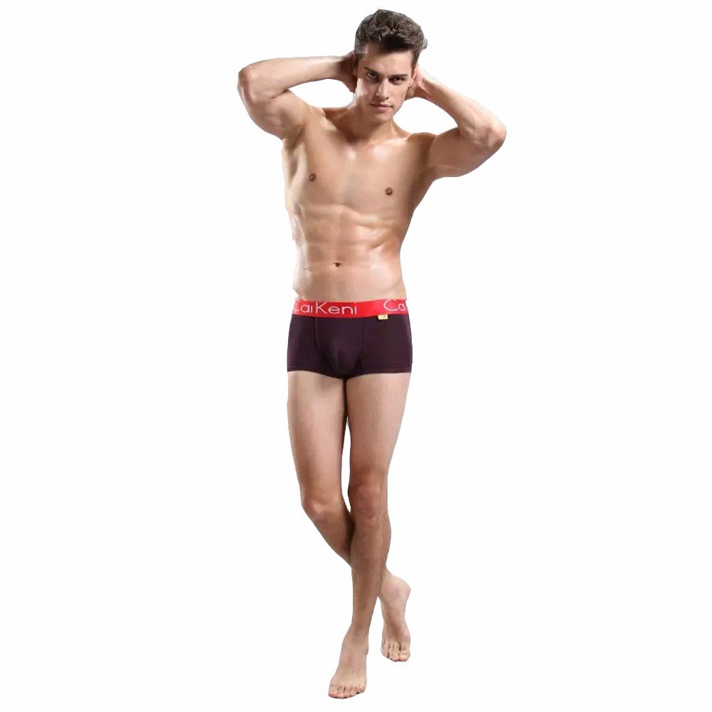 CAIKENI Men Underwear Comfort Soft Boxer Short brown XXL