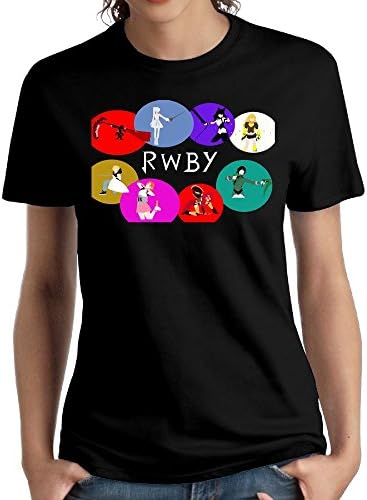 MoniqueABeech Women RWBY Ruby Logo Comfortable Short Sleeve T-Shirt Girl Funny T-Shirt Black