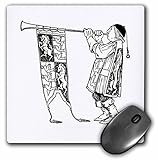 Florene - Music - image of black and white middle ages musician and flag - MousePad (mp_174643_1)
