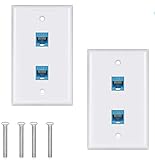 Ethernet Wall Plate Cat6 2Pack,Cat 6 Wall Plate