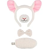 KINTOMG Lamb Ears and Tail Set for Kids and Adults-Halloween Christmas Festival Theme Party Cosplay Sheep Costume Accessory