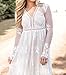 Imily Bela Women's Vintage Chiffon Long Sleeve Wedding Bridesmaid Summer Beach Maxi Long Dress