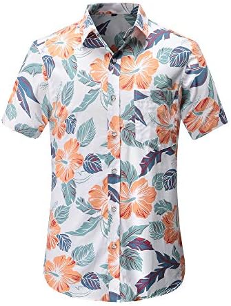 Mens Hawaiian Shirts Short Sleeve Aloha Hawaii Tropical Shirt