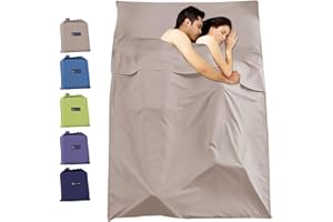 SISROL Sleeping Bag Liner Travel Camping Sheet, Lightweight Portable Sleeping Sheets for Outdoor Travel Backpacking Hiking Picnics Hotels