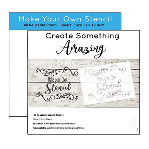 BUYGOO 30Pcs 4 Mil Clear Mylar Stencil Sheets, 12" x 12" Square Stencil