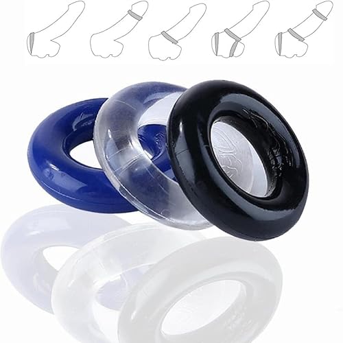 3 Pcs Silicone Cock Rings for Longer Harder Stronger Erections, 3 Colors Penis  Ring for Men,